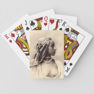 Vintage nordafrikanische Frau Spielkarten