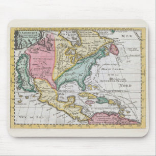 Vintage Nordamerika Karte Kaart van Noord-Amerika Mousepad