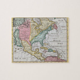 Vintage Nordamerika Karte Karte von Nordamerika Puzzle