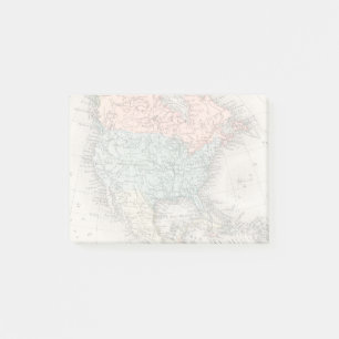 Vintage Nordamerika-Karte Post-it Klebezettel