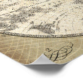 Vintage Nordhalbkugel Poster (Ecke)