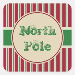 Vintage Nordpol-Aufkleber Quadratischer Aufkleber