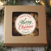 Vintage Nordpol Frohe Weihnachten Express Runder Aufkleber