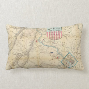 Vintage Nordzivile Kriegs-Karte virginias (1862) Lendenkissen