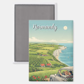 Vintage Normandie Frankreich Reisen Magnet (Vorderseite/Rückseite)