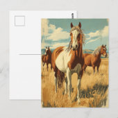Vintage North America Wildhorses Postkarte (Vorne/Hinten)