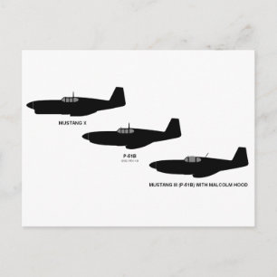 Vintage North American P-51 Mustang aus dem Zweite Postkarte