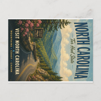 Vintage North Carolina Blue Ridge Parkway Landscha Feiertagspostkarte