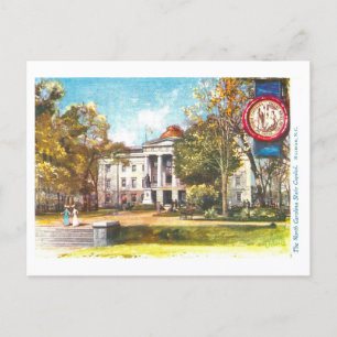 Vintage North Carolina Hauptstadt mit Siegel Postk Postkarte