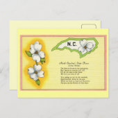 Vintage North Carolina Staat Blume, Gedicht Postkarte (Vorne/Hinten)