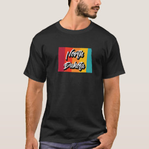 Vintage North Dakota Retro 70er Streifen Vintag un T-Shirt