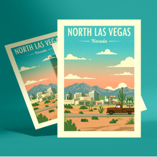 Vintage North Las Vegas Postkarte