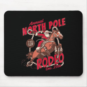 Vintage North Le Rodeo Cowboy Santa Land Weihnacht Mousepad
