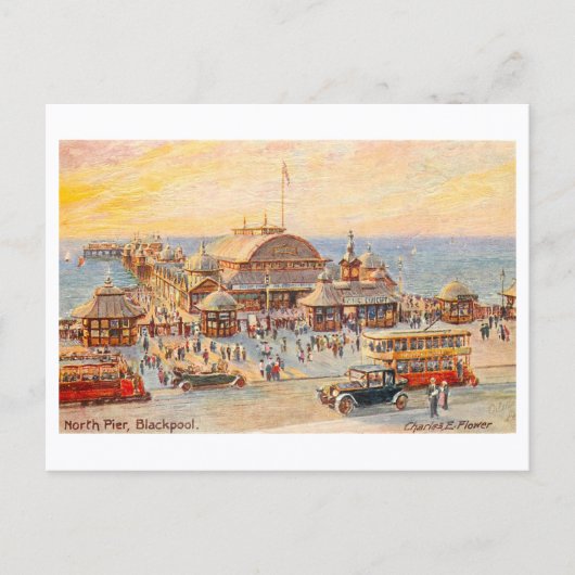 Vintage North Pier, Blackpool Postkarte (Vorderseite)