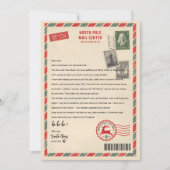 Vintage North Pole Mail Center Personalized Santa Einladung (Vorderseite)