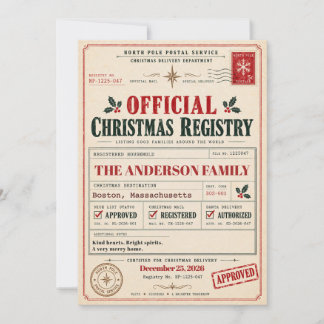 Vintage North Pole Registry Weihnachten