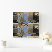 Vintage Northwest Crane Heavy Equipment Quadratische Wanduhr (Zuhause)