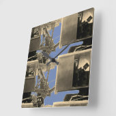 Vintage Northwest Crane Heavy Equipment Quadratische Wanduhr (Winkel)