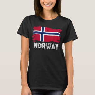 Vintage-Norwegen-Flagge Norwegischer Familienstolz T-Shirt