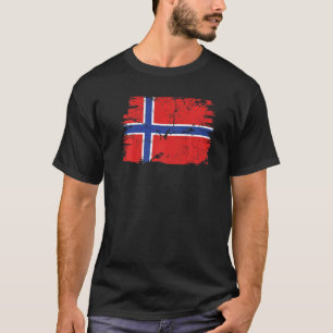 Vintage Norwegen Norwegische Flagge Stolz Unterstü T-Shirt