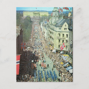 Vintage Norwegen, Oslo, Parade Postkarte