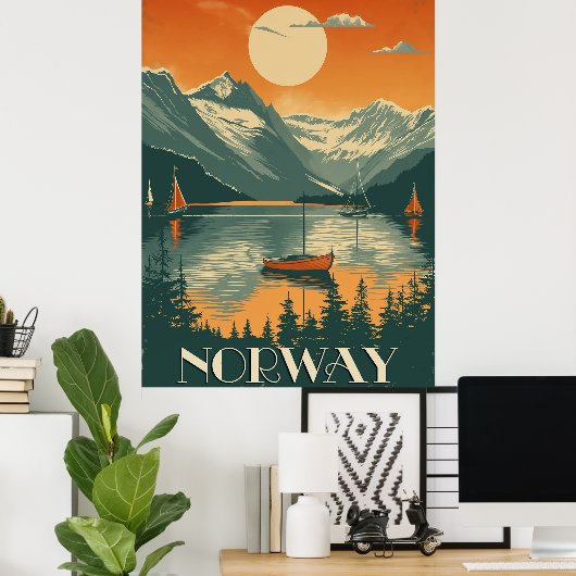 Vintage Norwegen Poster (Heimbüro)