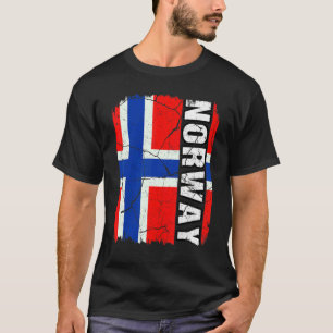 Vintage norwegische Flagge Norwegen Pride Roots He T-Shirt