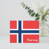 Vintage Norwegische Flaggenreise Tourismus Postkarte (Stehend Vorderseite)