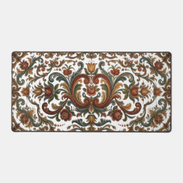 Vintage Norwegisches Rosemaling-Blumenmuster - Kun Schreibtischunterlage