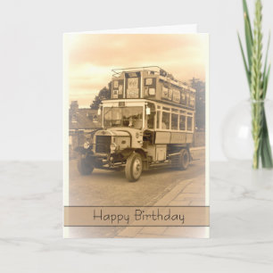 Vintage, Nostalgia, Retro Birthday Card - Old Bus Karte