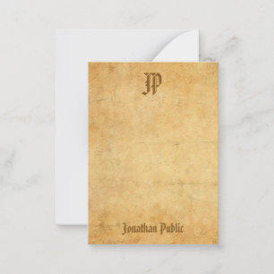 Vintage Nostalgie-Vorlage für Monogramm Mitteilungskarte
