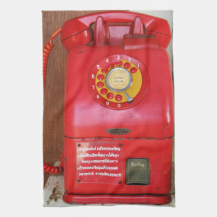 Vintage nostalgische alte klassische Retro-Telefon Küchentuch