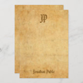 Vintage Nostalgische handgeschriebene Monogramm-Vo Mitteilungskarte (Vorne/Hinten)