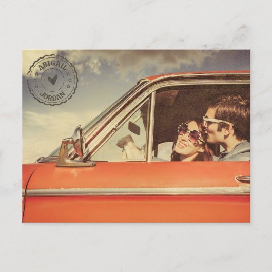 Vintage nostalgische Hochzeit Einladungspostkarte (Vorderseite)