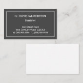 Vintage, nostalgische und klassische Visitenkarte (Vorne/Hinten)