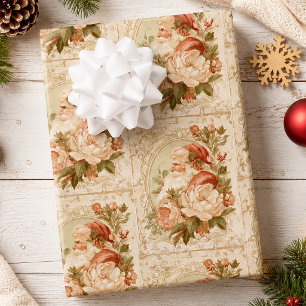 Vintage nostalgischer Weihnachtsmann Weihnachten Geschenkpapier Set
