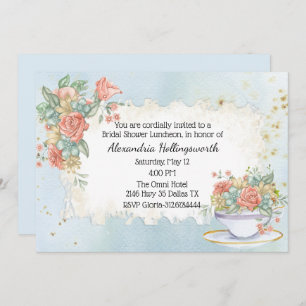 Vintage Not leidende Blumendusche Einladung