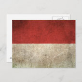 Vintage Not leidende Flagge Indonesiens Postkarte (Vorne/Hinten)