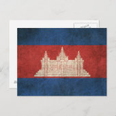 Vintage Not leidende Flagge Kambodschas Postkarte (Vorne/Hinten)