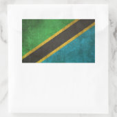 Vintage Not leidende Flagge Tansanias Rechteckiger Aufkleber (Tasche)