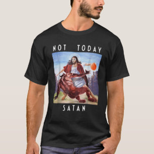 Vintage Not Today Satan Jesus vs Satan im Basketba T-Shirt