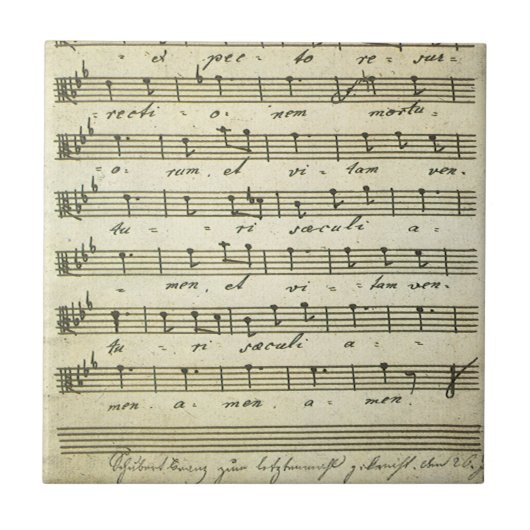 Vintage Noten, antikes Musical-Score 1810 Fliese (Vorderseite)