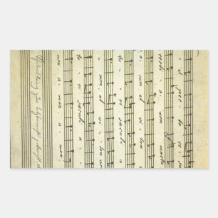 Vintage Noten, antikes Musical-Score 1810 Rechteckiger Aufkleber