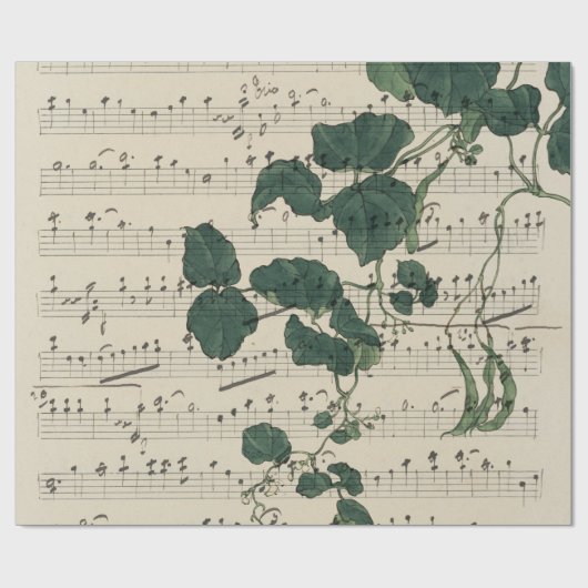 Vintage Noten-Blätter Geschenkpapier (Flach)