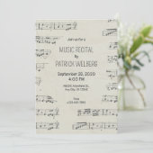 Vintage Noten Einladung (Stehend Vorderseite)