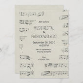 Vintage Noten Einladung (Vorne/Hinten)