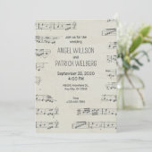 Vintage Noten Einladung (Stehend Vorderseite)