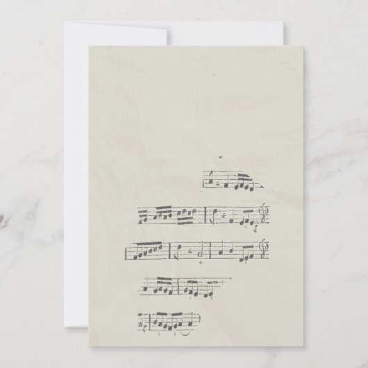 Vintage Noten Einladung (Rückseite)