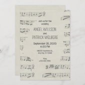 Vintage Noten Einladung (Vorne/Hinten)