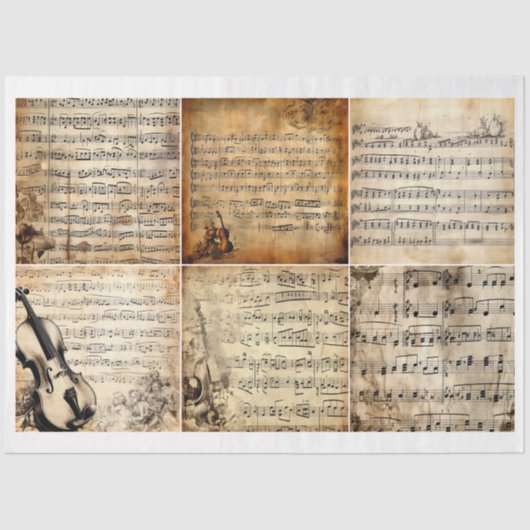 Vintage Noten für Kunst und Handwerk Seidenpapier (Vorderseite)